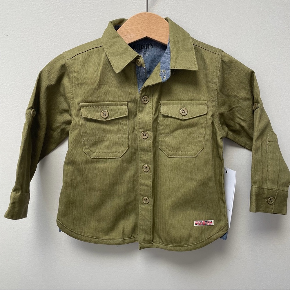Hudson Jeans Olive Green Button up Khaki Shirt